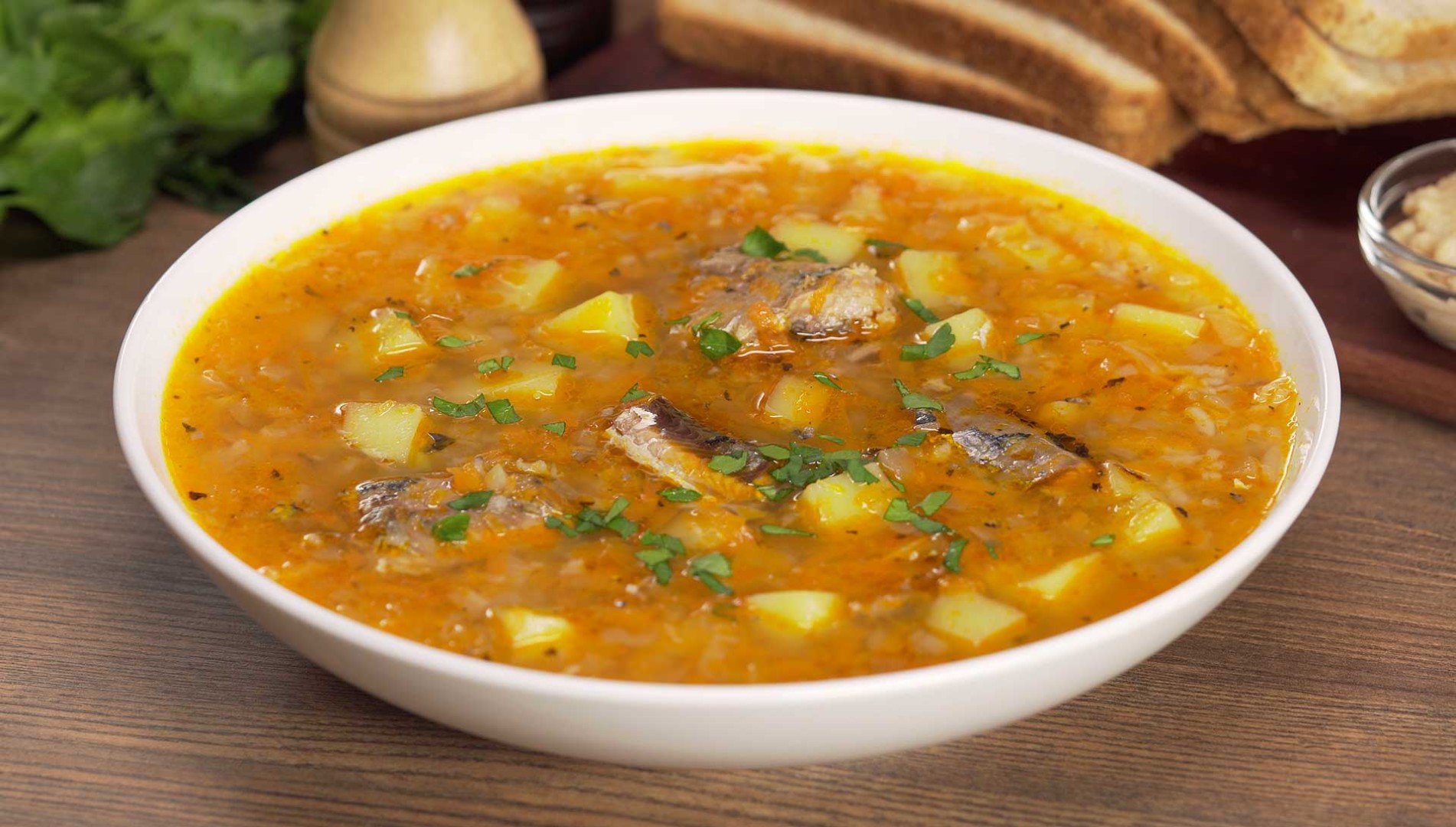 Суп из рыбных консервов с рисом с укропом – пошаговый рецепт приготовления с фото